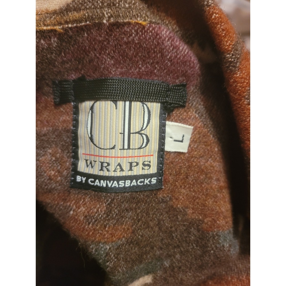 CB Wraps by Canvasbacks Wool Blend Southwestern Geometric Vest Brown Large USA - Picture 3 of 4